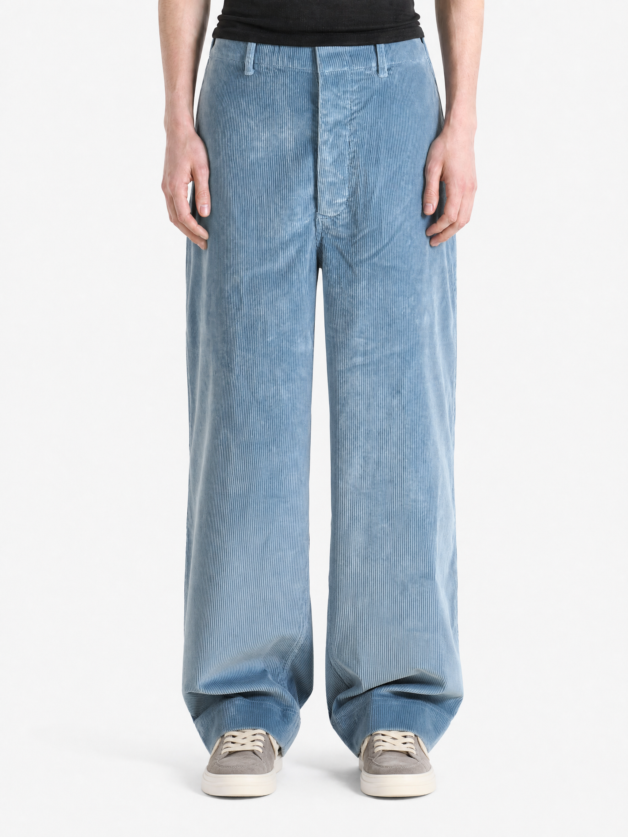 Blue pants, full body view