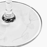 Close up of white glasses, showing texture of the glass fabric