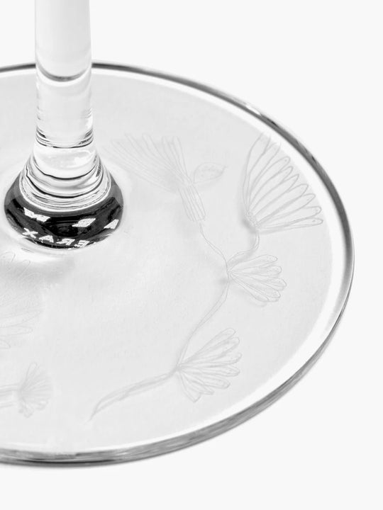 Close up of white glasses, showing texture of the glass fabric