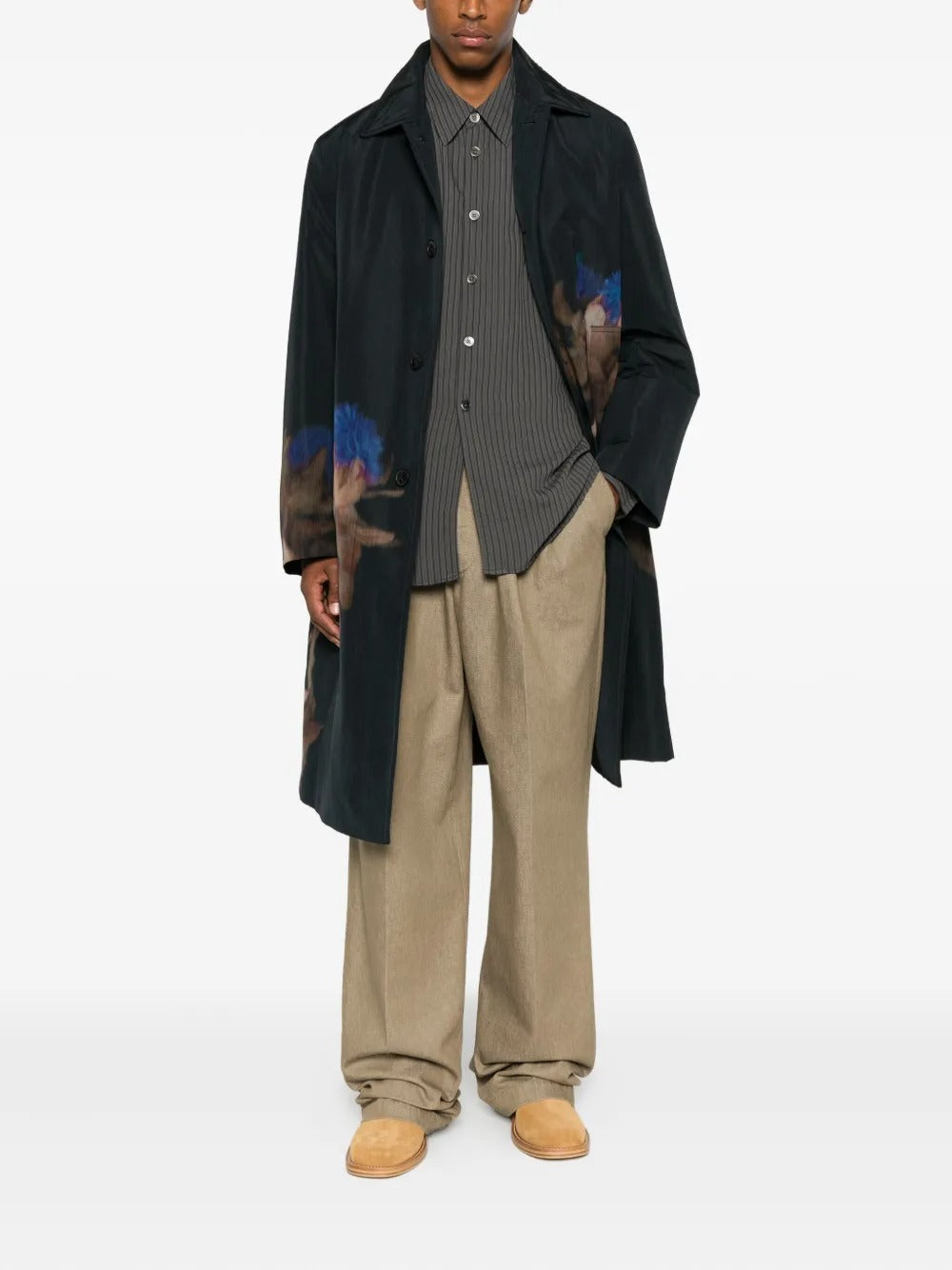 Tan pants, full body view