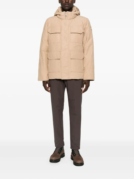 Tan coat, full body view