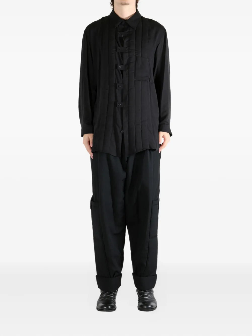 Black coat, full body view