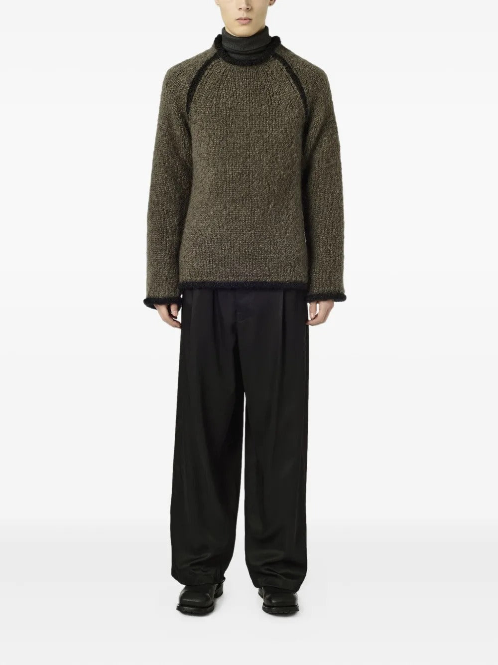 Brown sweater, full body view