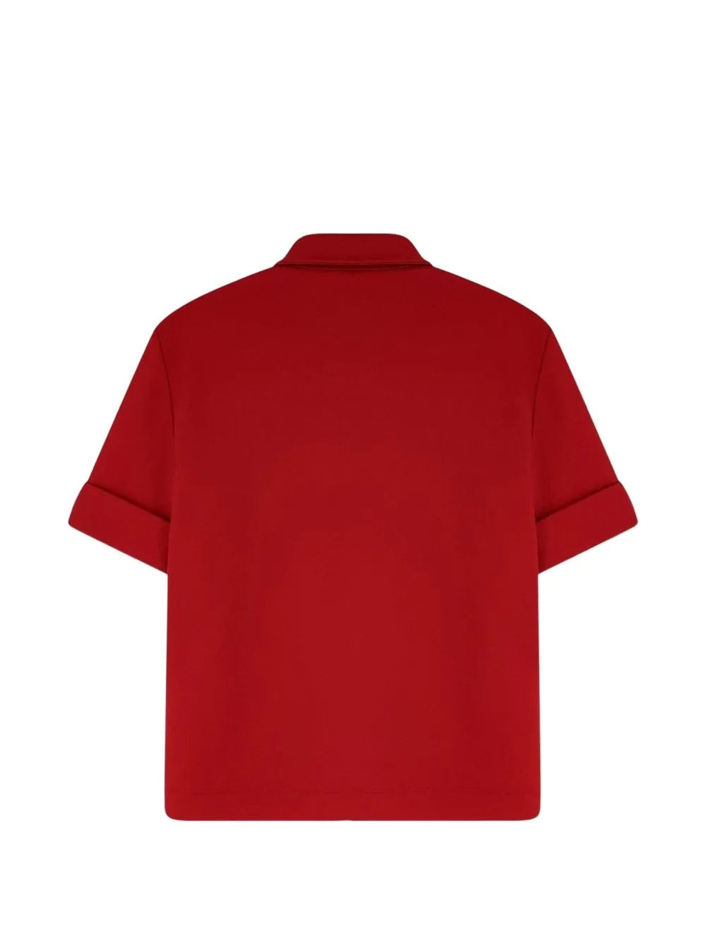 Red shirts, back view