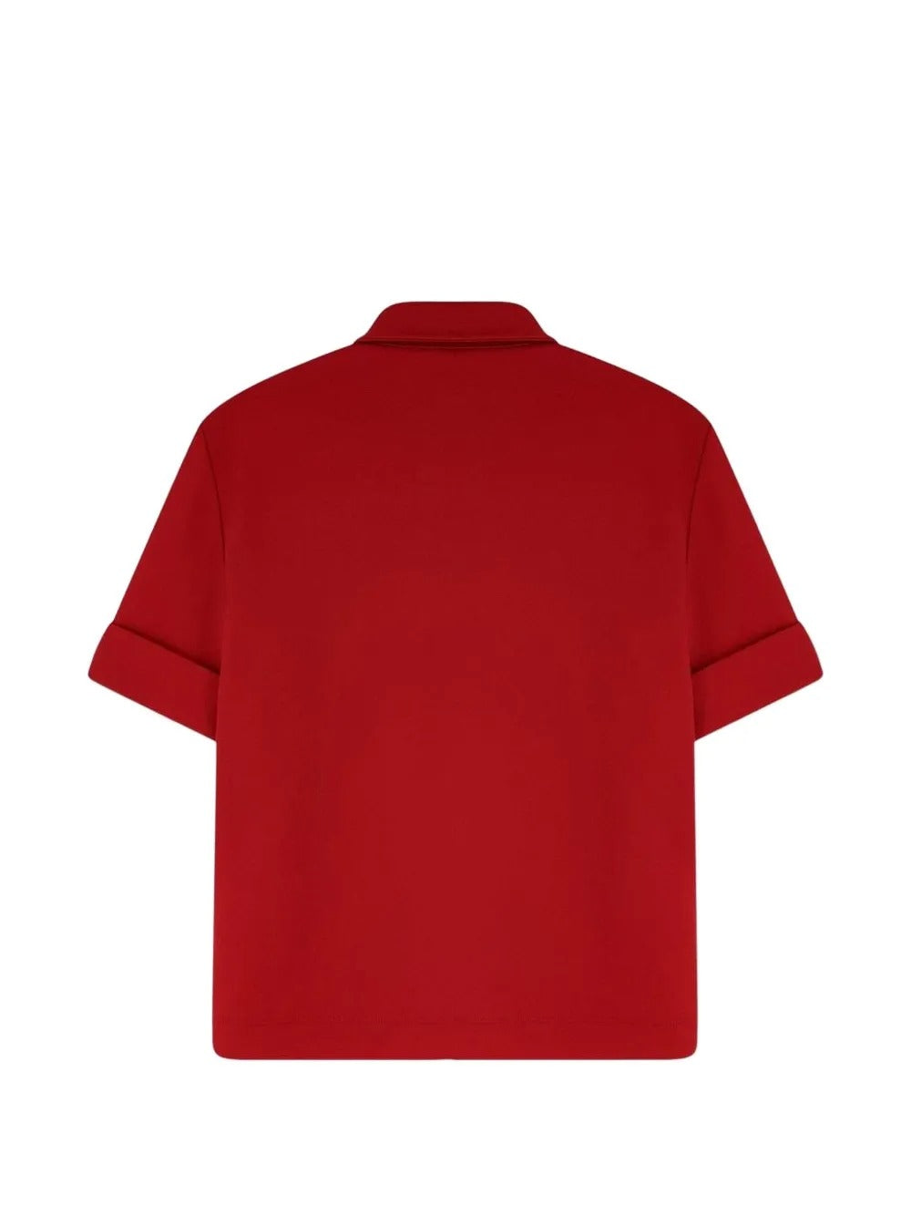 Red shirts, back view