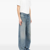 Blue pants, full body view