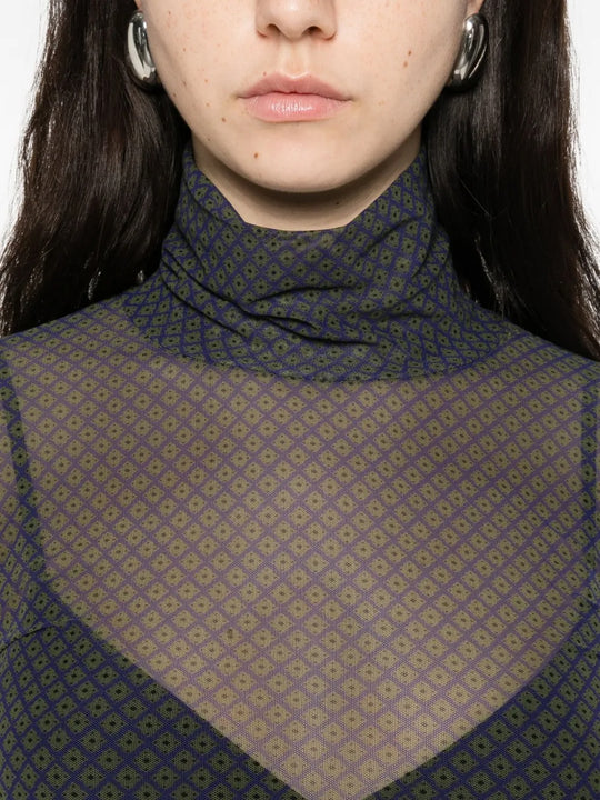 Close up of black top, showing texture of the polyamide fabric