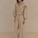 Tan pants,full body view