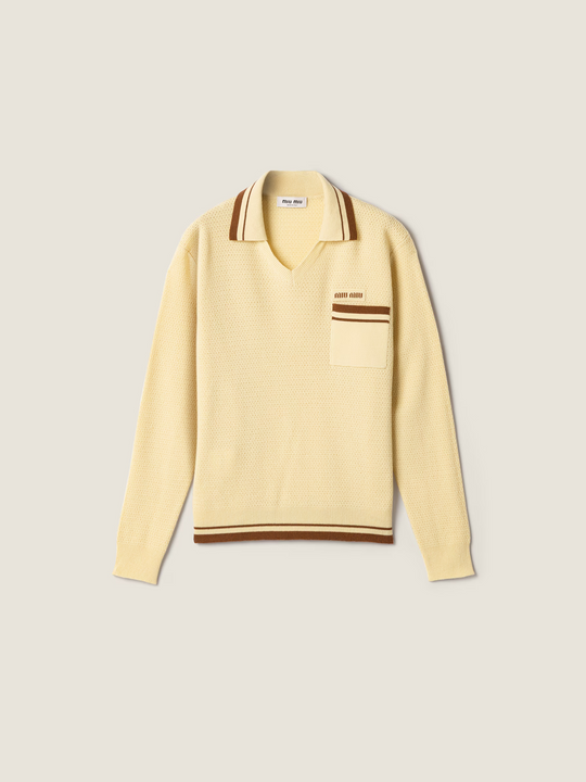 Yellow knitwear, front view