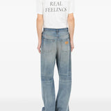 Blue pants, full body view