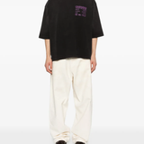 black t-shirt, full body view