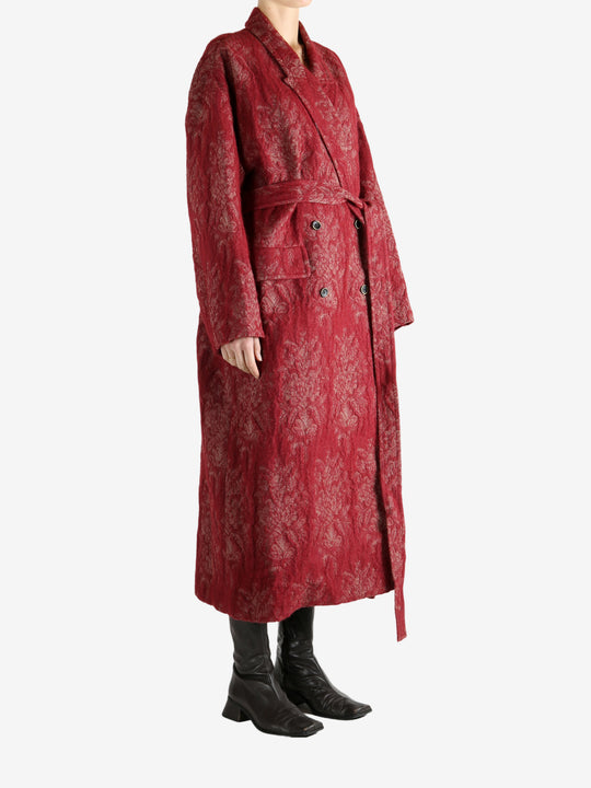 Red jackets worn by a person, showing the jackets fit