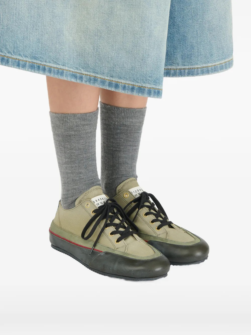 Green shoes, front view