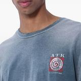 Grey t-shirt worn by a person, showing the t-shirt fit