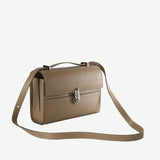 Tan bag, side view