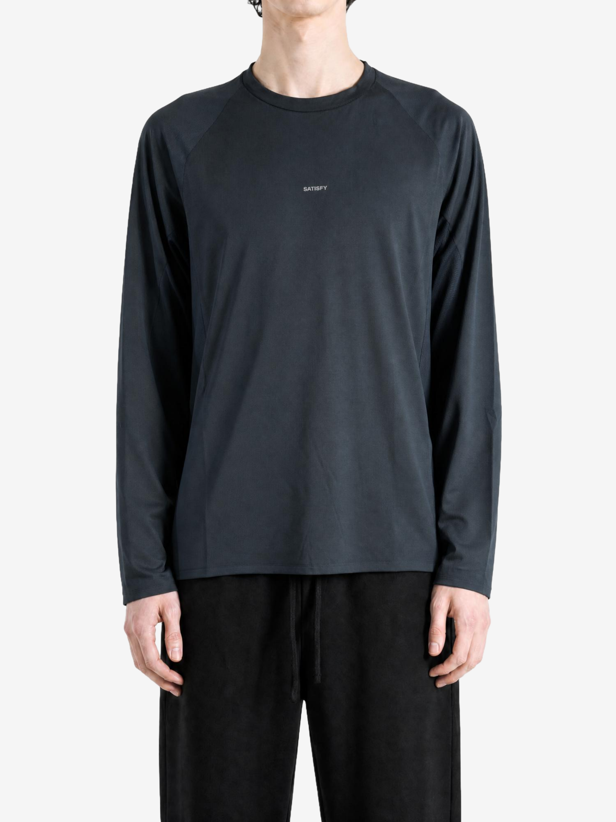 Black t-shirt, full body view