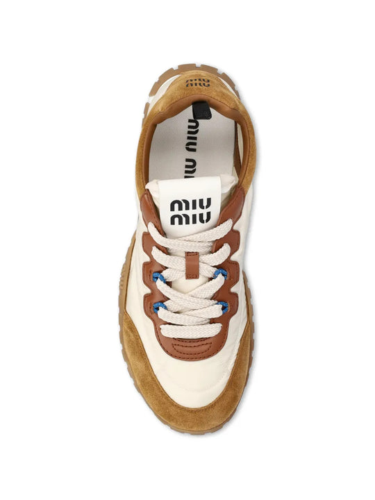 Tan shoes, front view