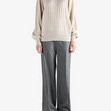 Grey knitwear,full body view