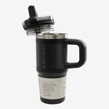 black tumbler, front view