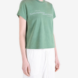 ALEXANDER WANG - Women Mirrored Logo Print Shrunken Tee