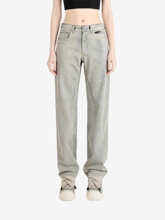 Grey pants, full body view