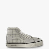 Tan shoes, side view