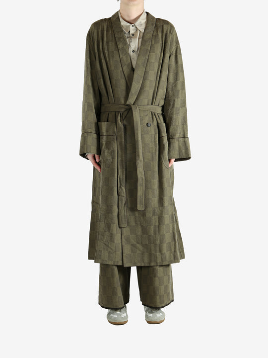 Green jackets-coats, full body view