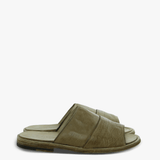 Green sandals, side view