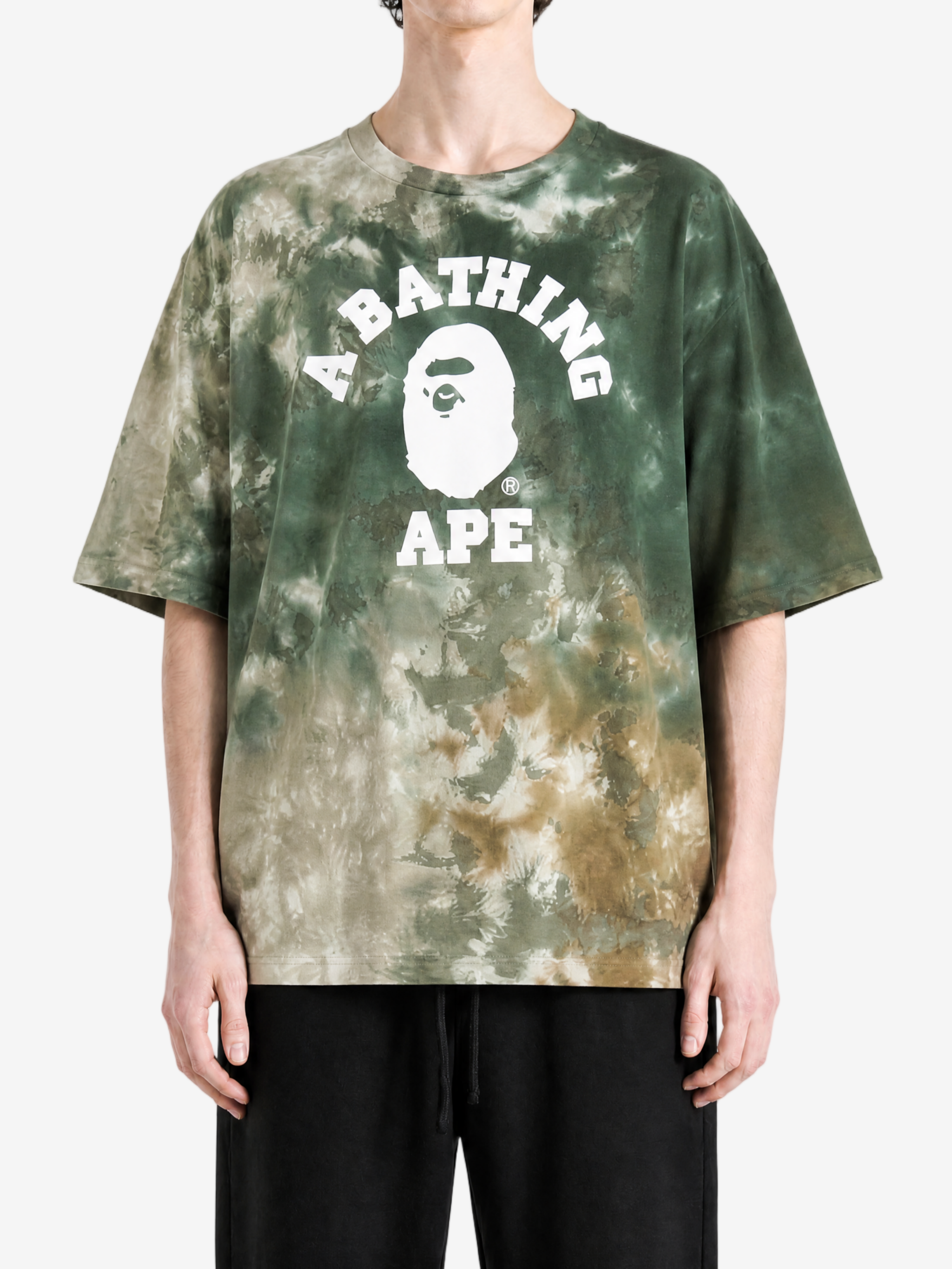Green t-shirt, full body view