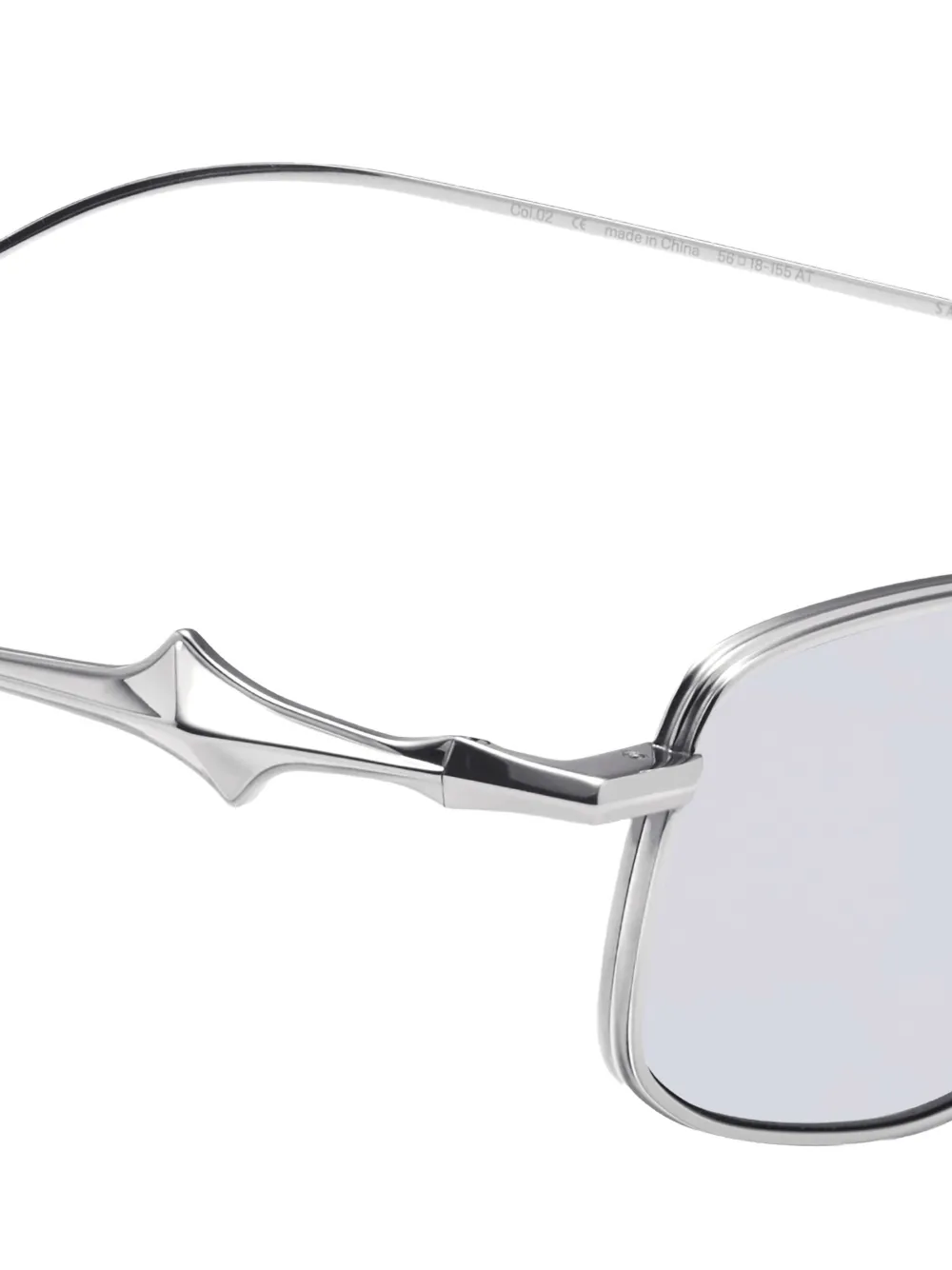 Silver eyeglasses,side view