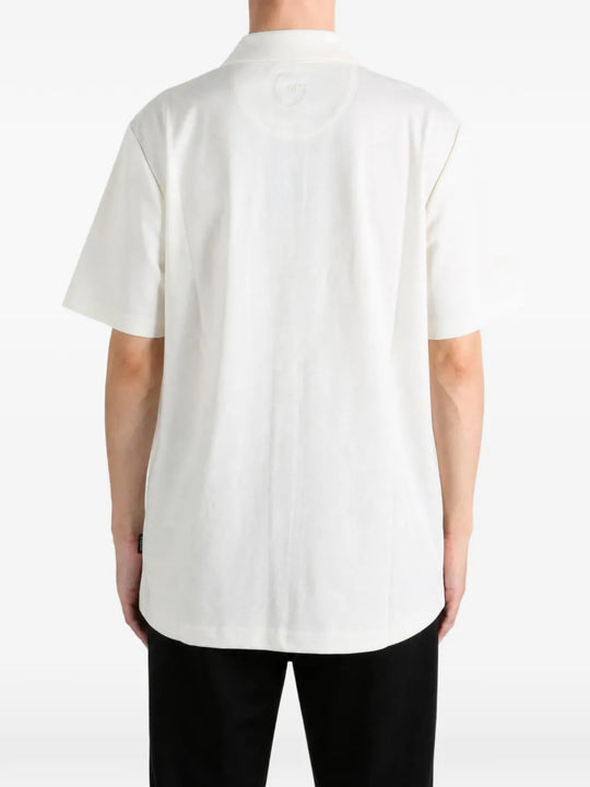 Tan shirt, full body view