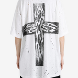 White t-shirt, full body view