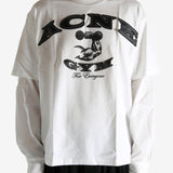 White T-shirt worn by a person, showing the T-shirt's fit