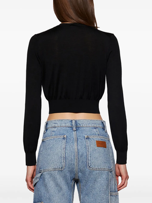 T BY ALEXANDER WANG - Women Superfine Cropped Crewneck Cardigan