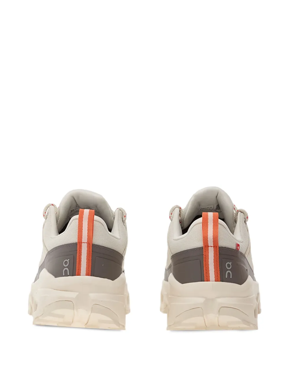 Tan sneakers, back view