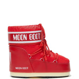 Red boots, side view