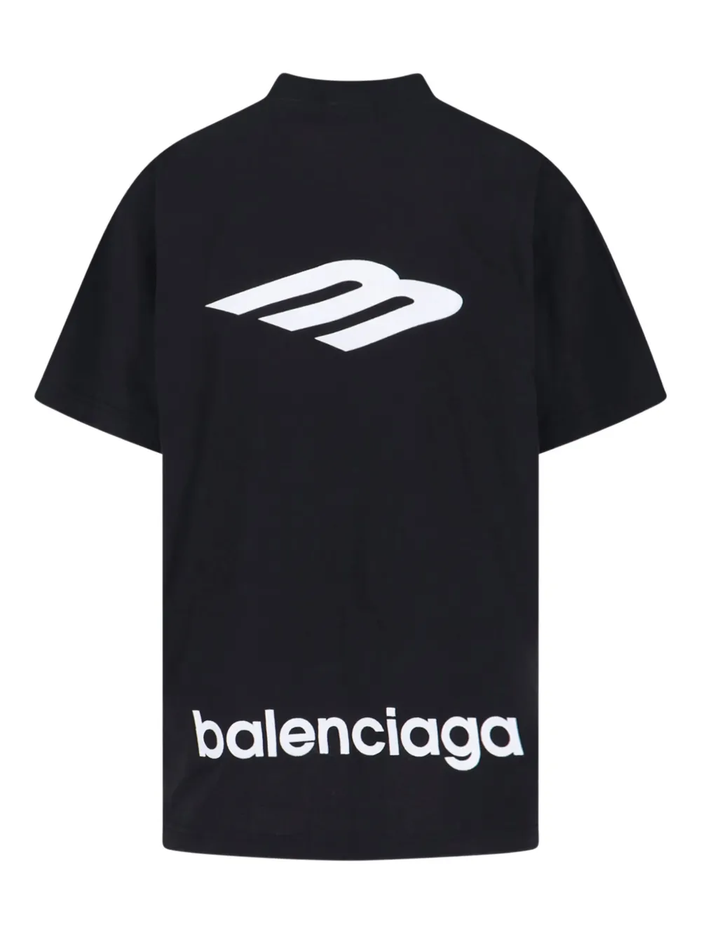 black t-shirt, back view