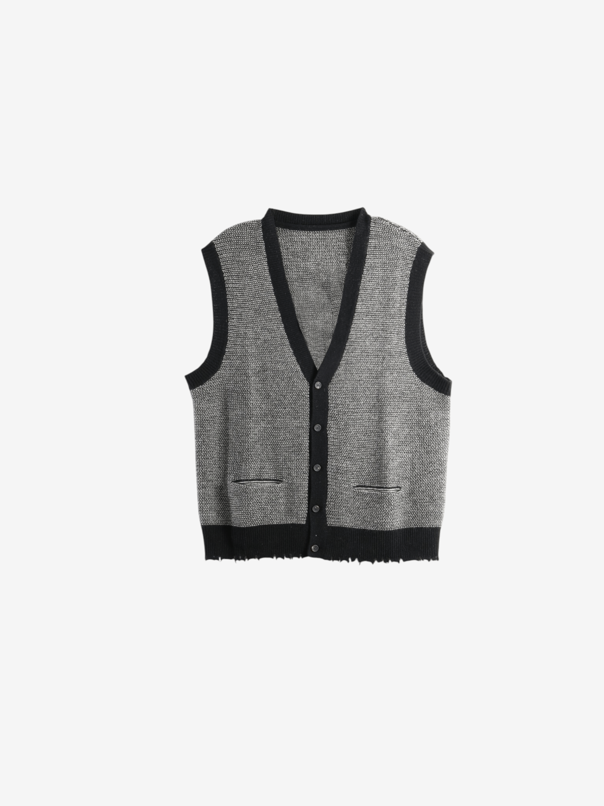 Grey knitwear, front view