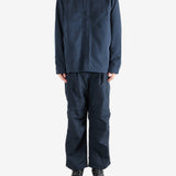 Navy jacket, full body view