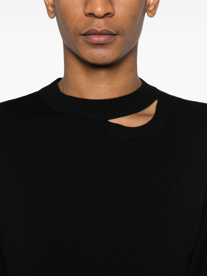 LOUIS GABRIEL NOUCHI - Men Wool Jumper With Asymmetrical  Opening