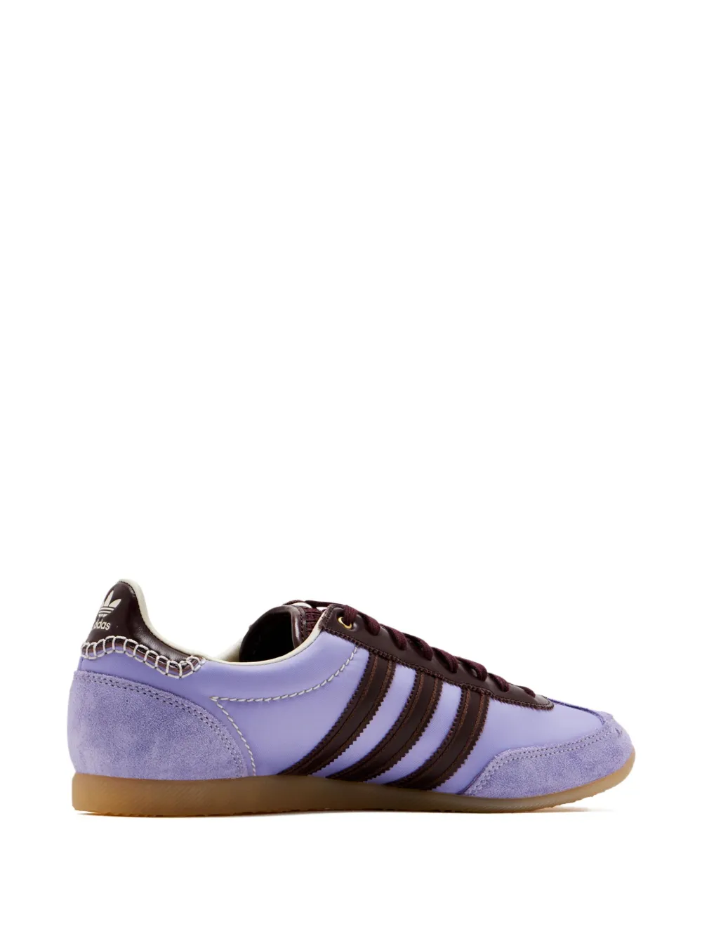 Purple sneakers, side view