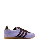 Purple sneakers, side view