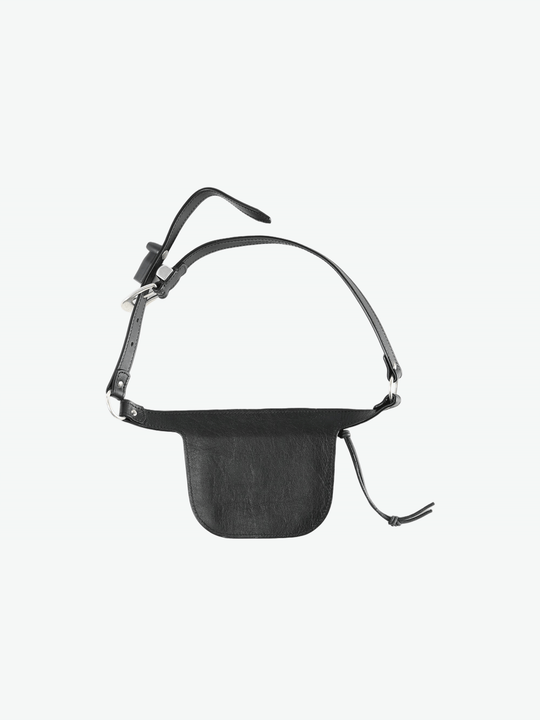 Black small accessories, back view