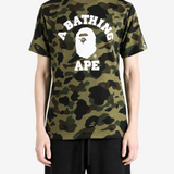 Green t-shirt, full body view