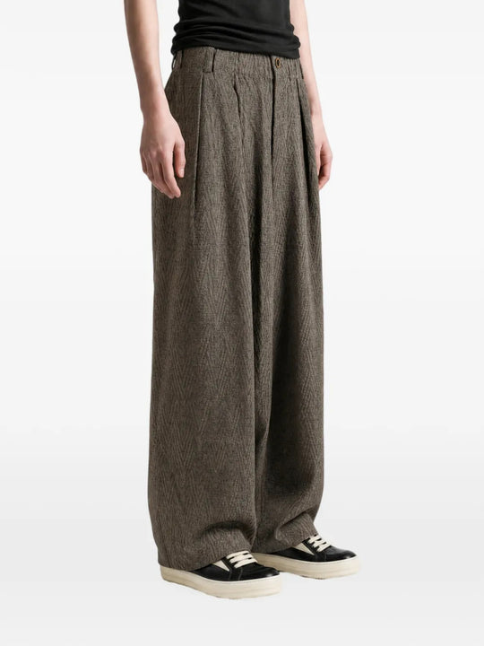 Grey pants, full body view