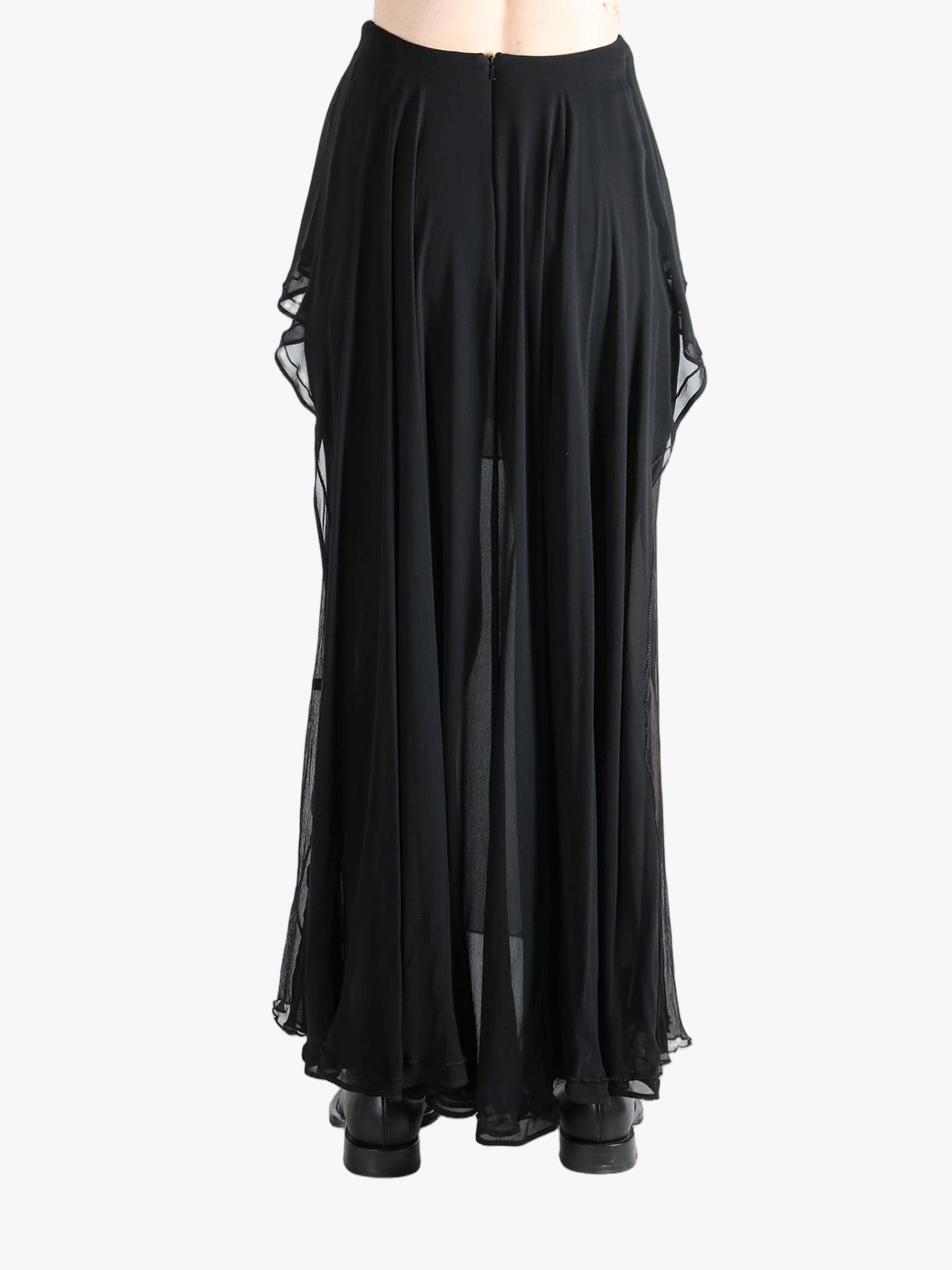 Black skirt worn by a person, showing the skirt's fit