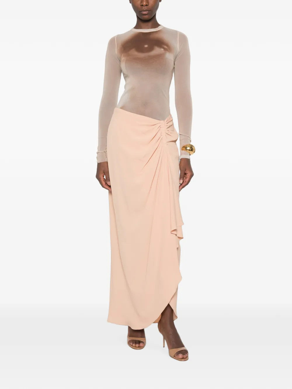 Tan top, full body view