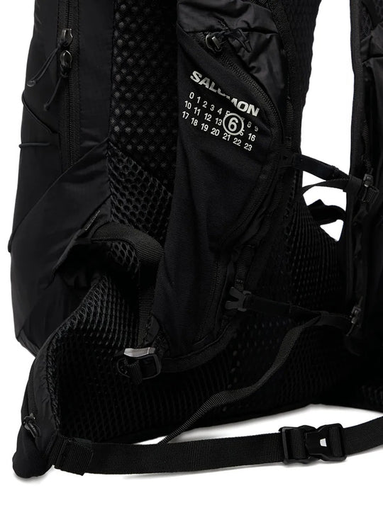 Close up of black bags, showing texture of the nylon fabric