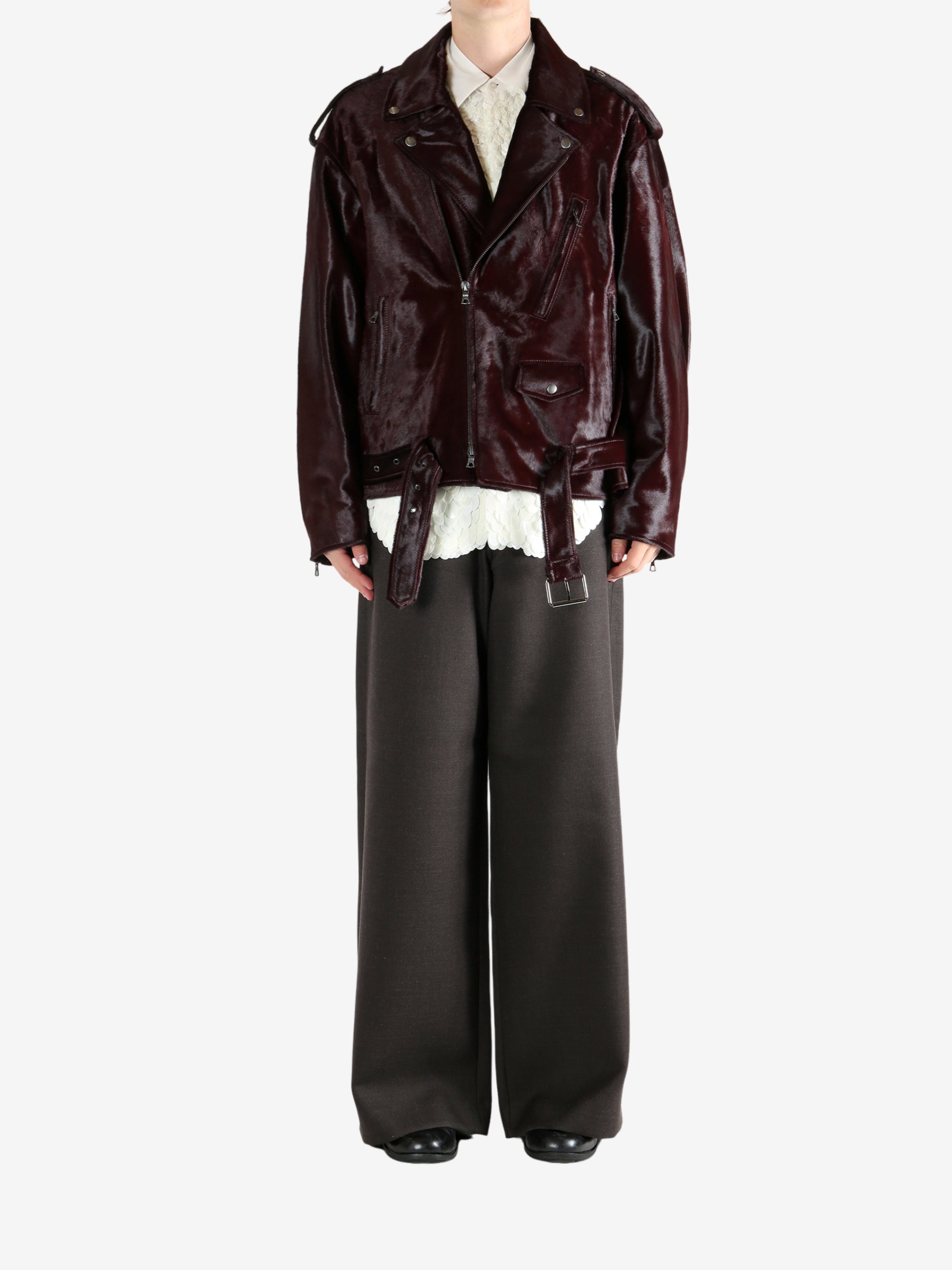 Brown jacket, full body view