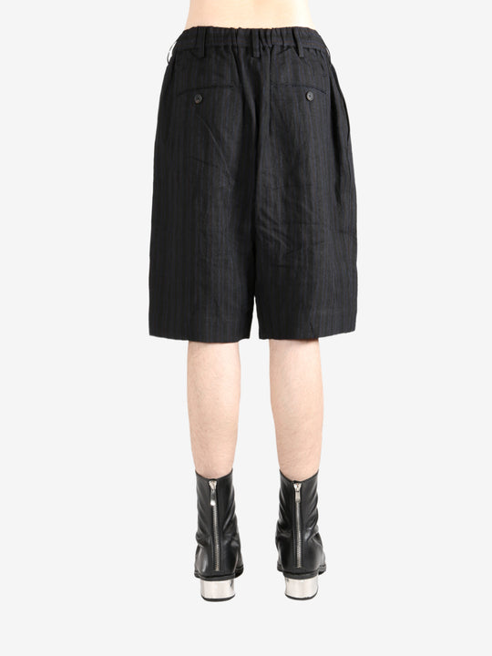 Black shorts worn by a person, showing the shorts's fit